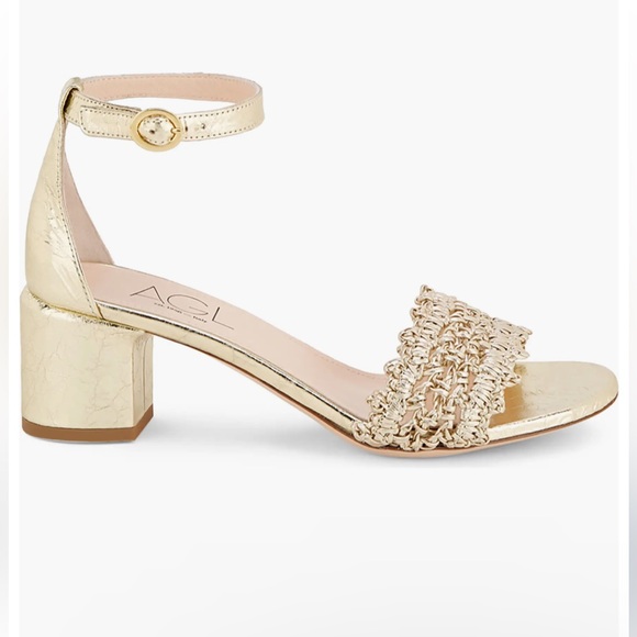 AGL
Crochet Penny Block Heel Sandal in Golden Platino color size 36.5 US 6.5 - Picture 3 of 14
